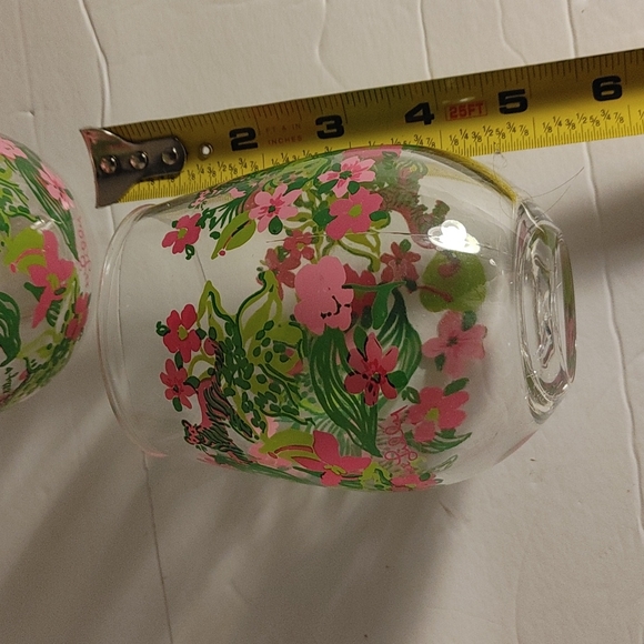 Stemless Acrylic Wine Glasses in Tiger Lilly by Lilly Pulitzer Set of 4 - Picture 5 of 11